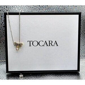 New Tocara Bee Pendant Necklace DiAmi Crystal Stainless Steel Chain 19" Honeybee